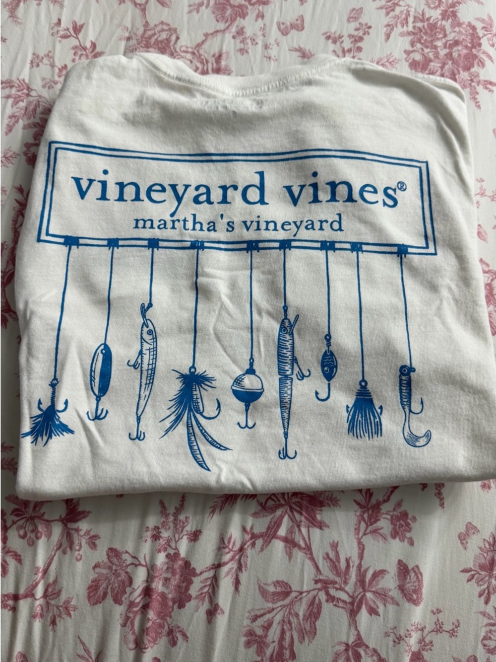Vineyard Vines White Tee with Navy Logo